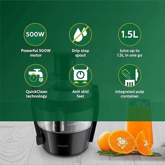 „Philips Viva Collection“ sulčiaspaudė HR1832/00, 500 W, 1,5 l, lašėjimo stabdiklis, „QuickClean“
