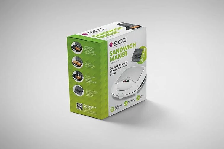 Sumuštinių keptuvas Sumuštinių keptuvė ECG S 399 3in1 balta