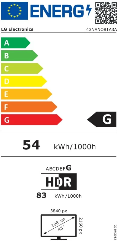 43 colių LG 43NANO81A3A 4K išmanusis TV 2025