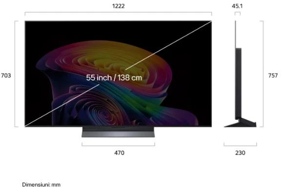 LG OLED 4K evo AI C6 televizorius | OLED55C61LA | 55 | Smart TV | webOS | UHD | Juodos spalvos