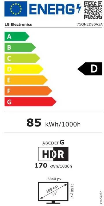 75 colių LG 75QNED80A3A 4K išmanusis Televizorius 2025