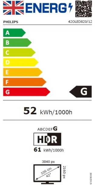 Televizorius Philips 4K „Ambilight“ 42" 42OLED820/12