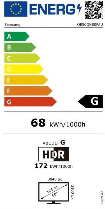 Televizorius Samsung QN80 QE50QN80FAUXXH Mini LED 2025 m. modelis