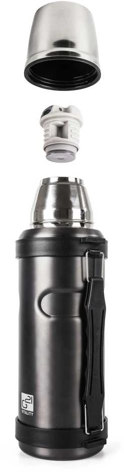 Termoso buteliukas G21 gėrimui, 1000ml, plieno pilkas su rankena