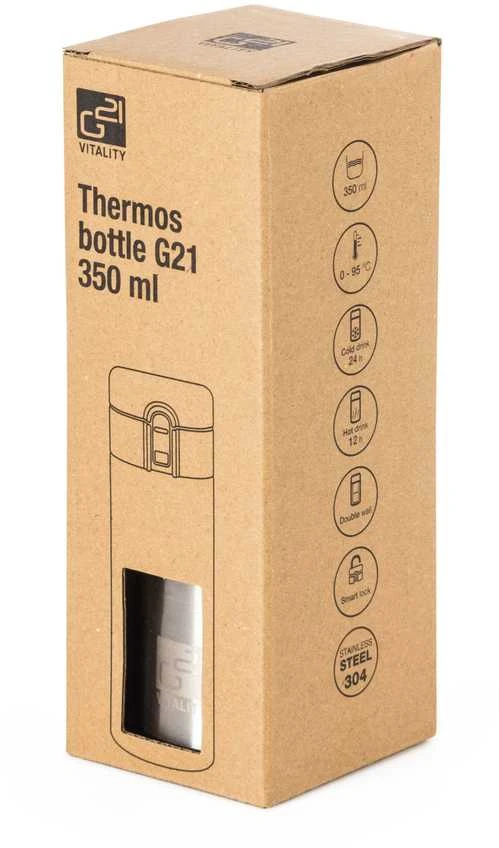 Termoso buteliukas G21 gėrimui, 350ml, nerūdijantis plienas