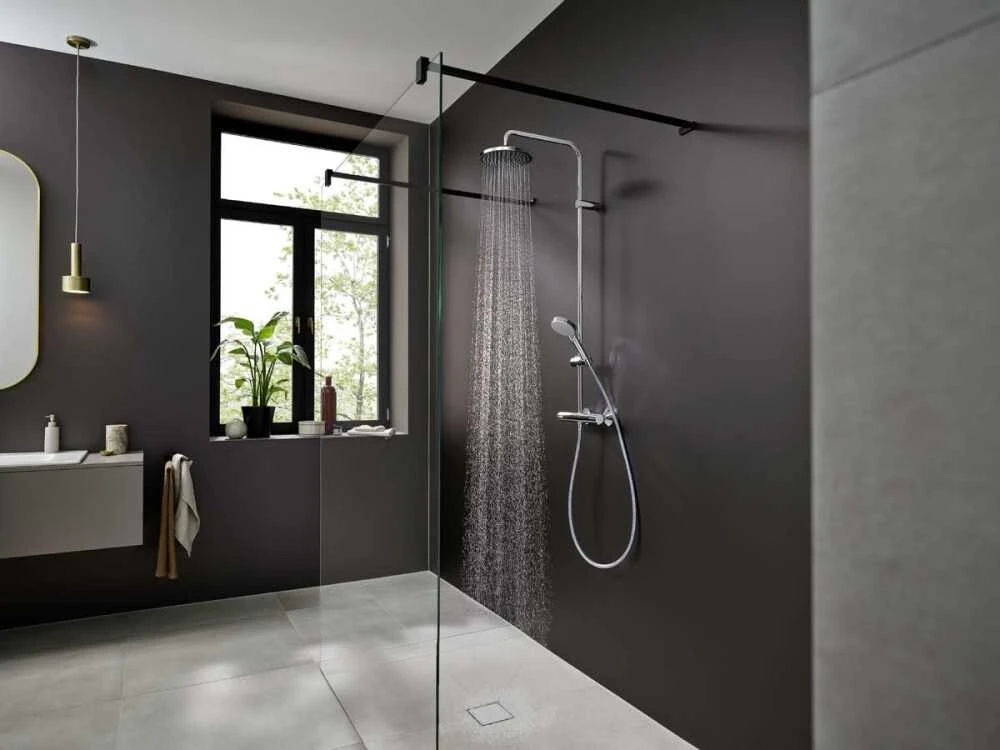 Termostatinė dušo sistema Hansgrohe Vernis Blend 200 1jet EcoSmart, 26089000, chromo