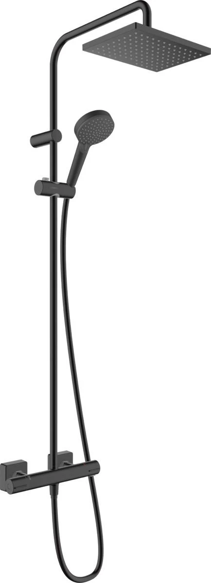 Termostatinė dušo sistema Hansgrohe Vernis Shape 230 1 Jet 26286670, juoda matinė