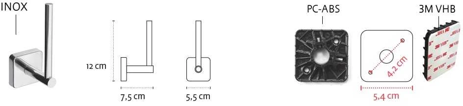 Tualetinio popieriaus laikiklis Kapitan QUATTRO 44 01 99, satino