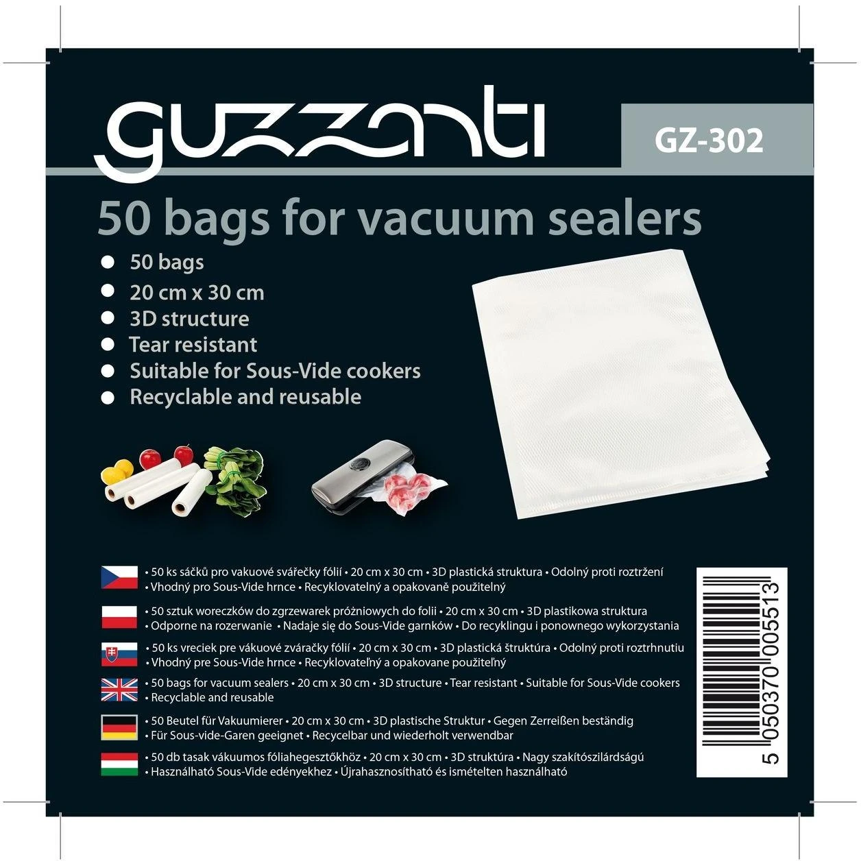 Vakuumavimo maišeliai GUZZANTI GZ-302