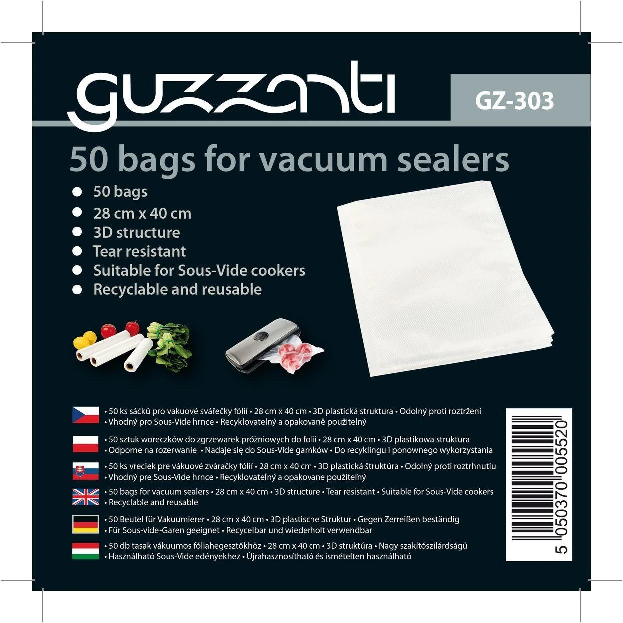 Vakuumavimo maišeliai GUZZANTI GZ-303