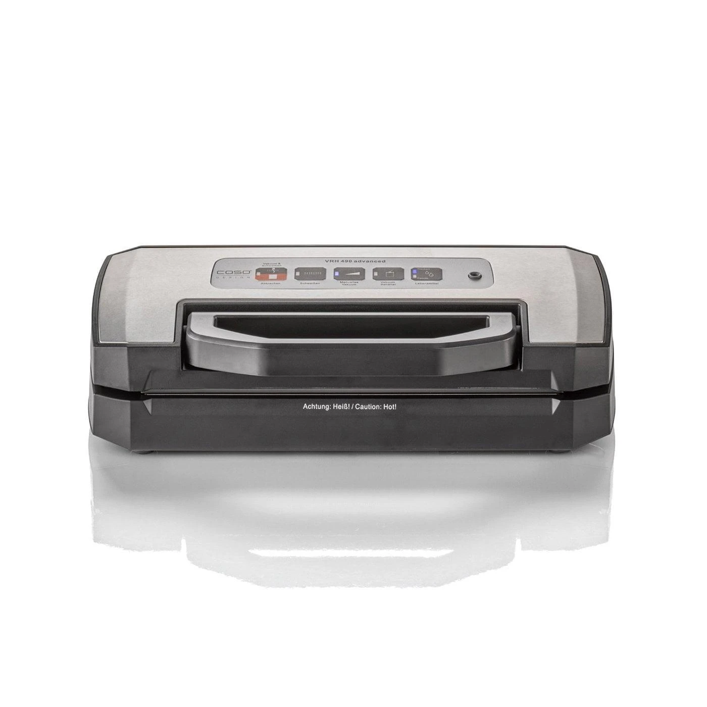 Caso | Bar Vacuum sealer | VRH 490 advanced | Power 110 W | Temperature control | Juodas/Nerūdijantis plienas