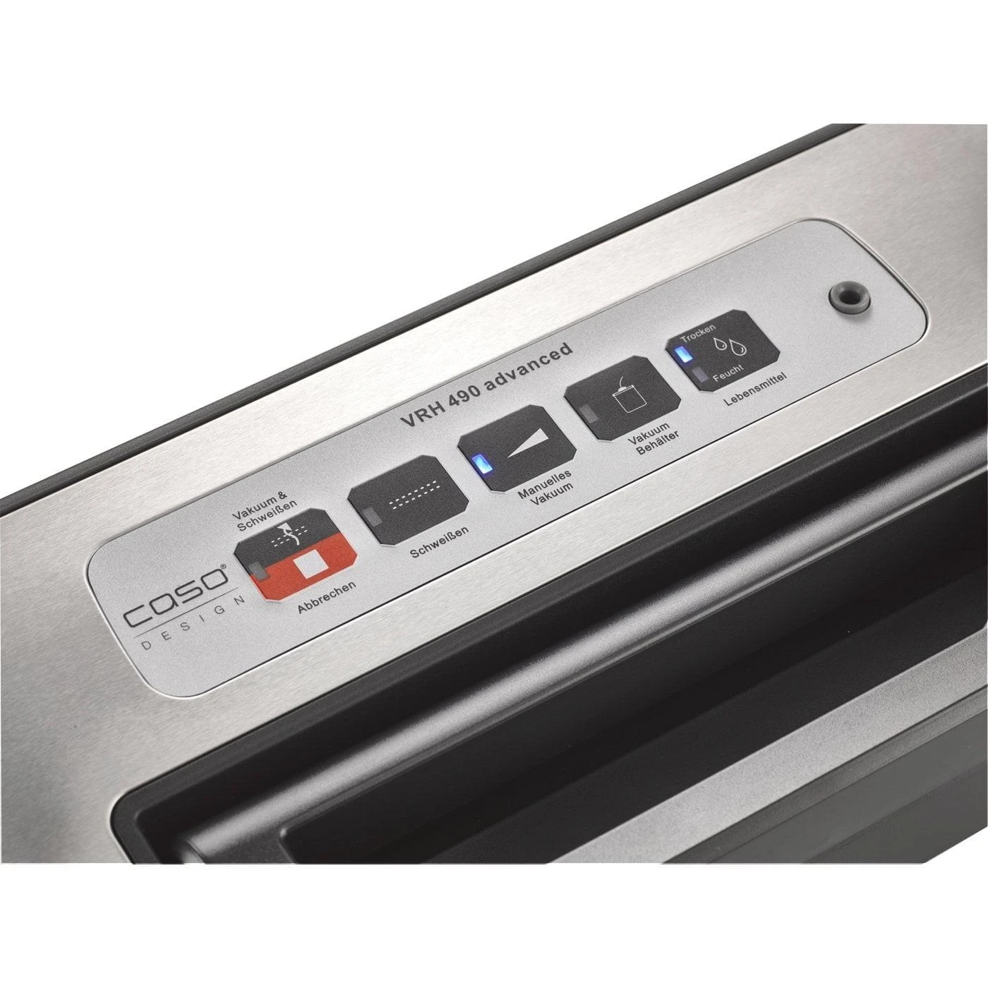 Caso | Bar Vacuum sealer | VRH 490 advanced | Power 110 W | Temperature control | Juodas/Nerūdijantis plienas