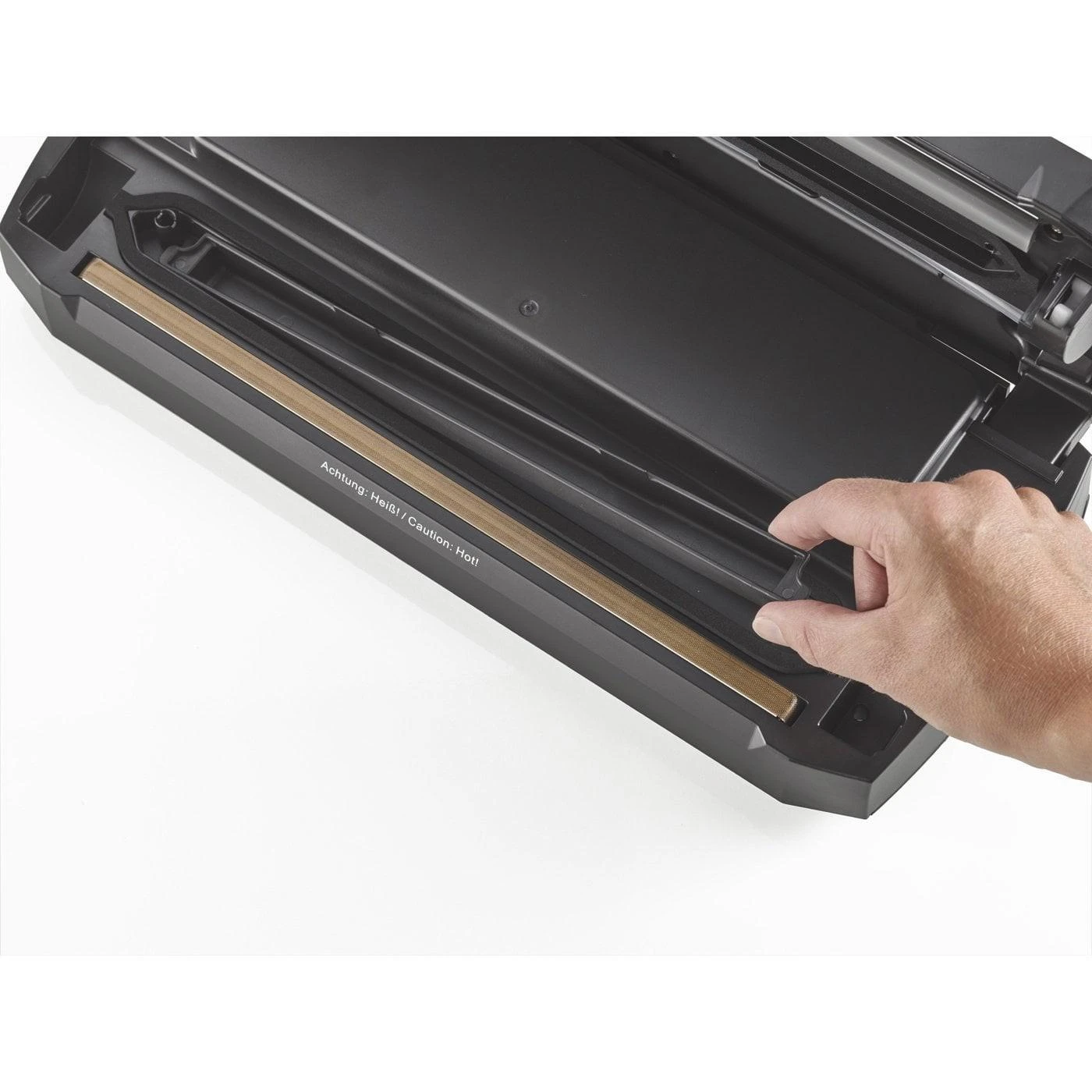 Caso | Bar Vacuum sealer | VRH 490 advanced | Power 110 W | Temperature control | Juodas/Nerūdijantis plienas