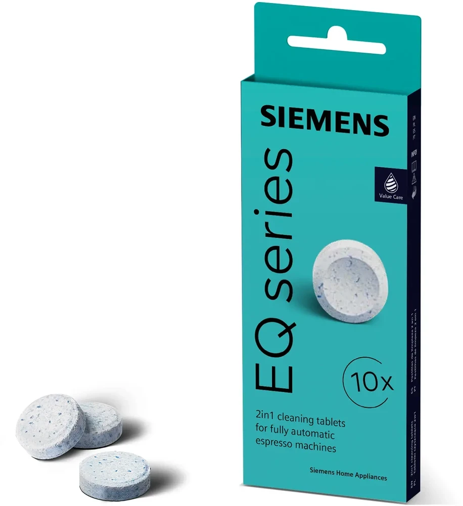 Valymo tabletės kavos aparatams Siemens TZ80001B, 10 vnt. aprašymas - Prekės nuotrauka