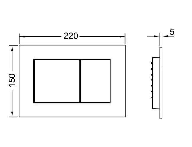 Vandens nuleidimo mygtukas TECEnow 9240403, Blizgus juodas (9240403)