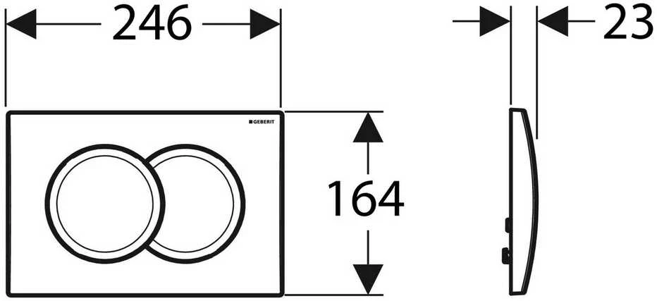 Vandens nuleidimo mygtukas Geberit Delta01, 115.107.11.1, baltas