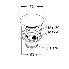 Villeroy & Boch Ventilis V&B 8L033401 su keraminiu dangteliu (Push-open)