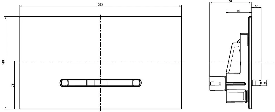 Villeroy & Boch „ViConnect E300“ mygtukas, 253 x 145 mm, matinės baltos spalvos