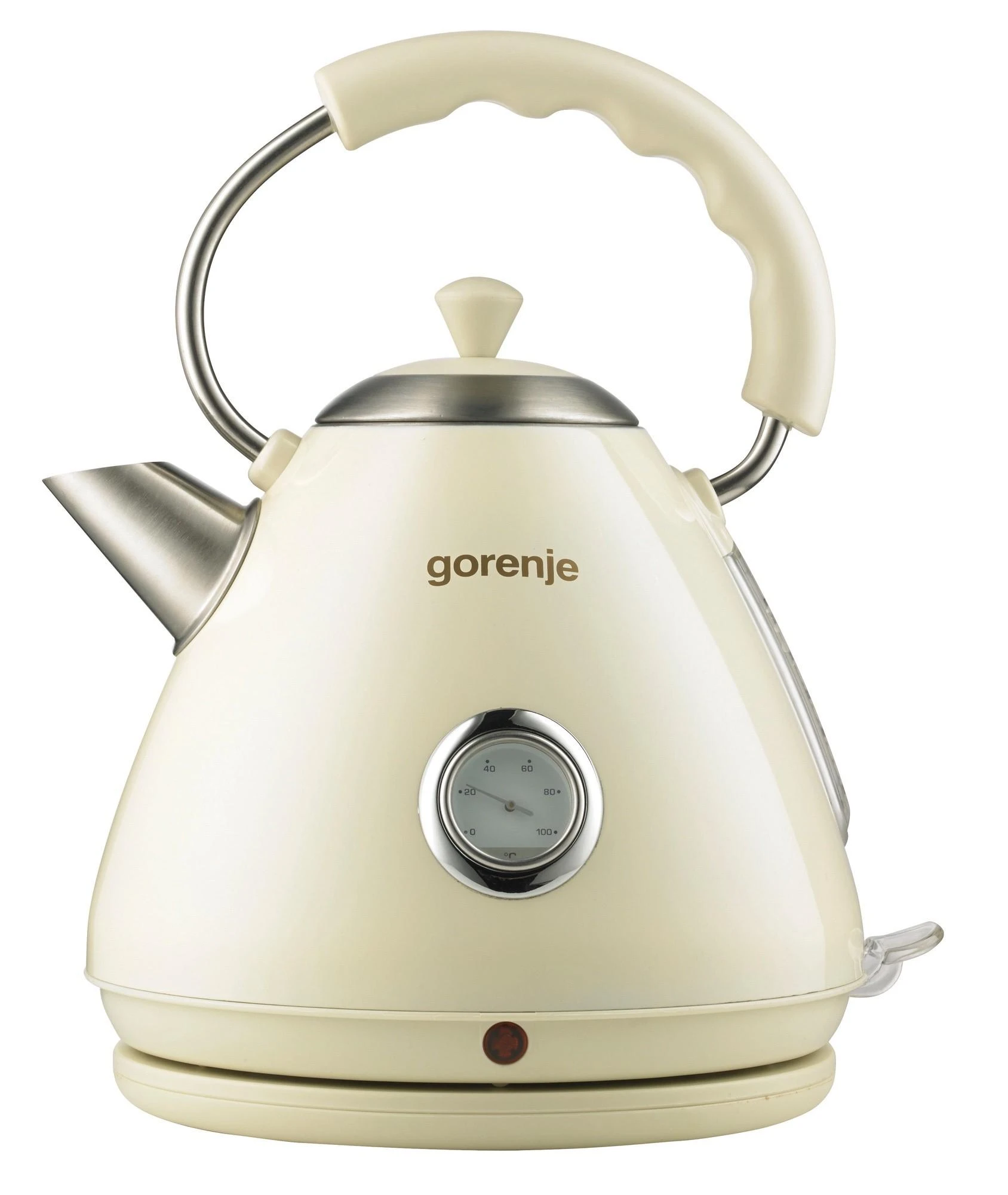 Virdulys Gorenje K17CLI Standard, Plastic/ metal, Kreminis, 2200 W, 360° rotational base, 1.7 L