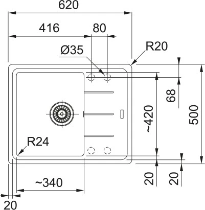 Virtuvės plautuvė Franke Basis BFG 611-62, 114.0723.957