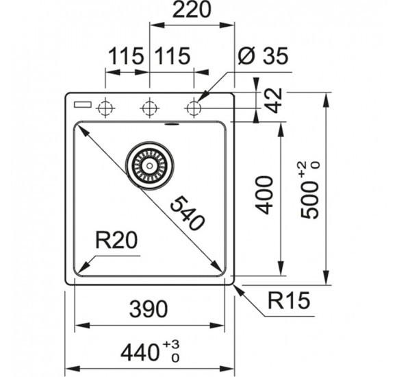 Virtuvės plautuvė Franke MRG 610-39 A, 114.0658.418 juoda