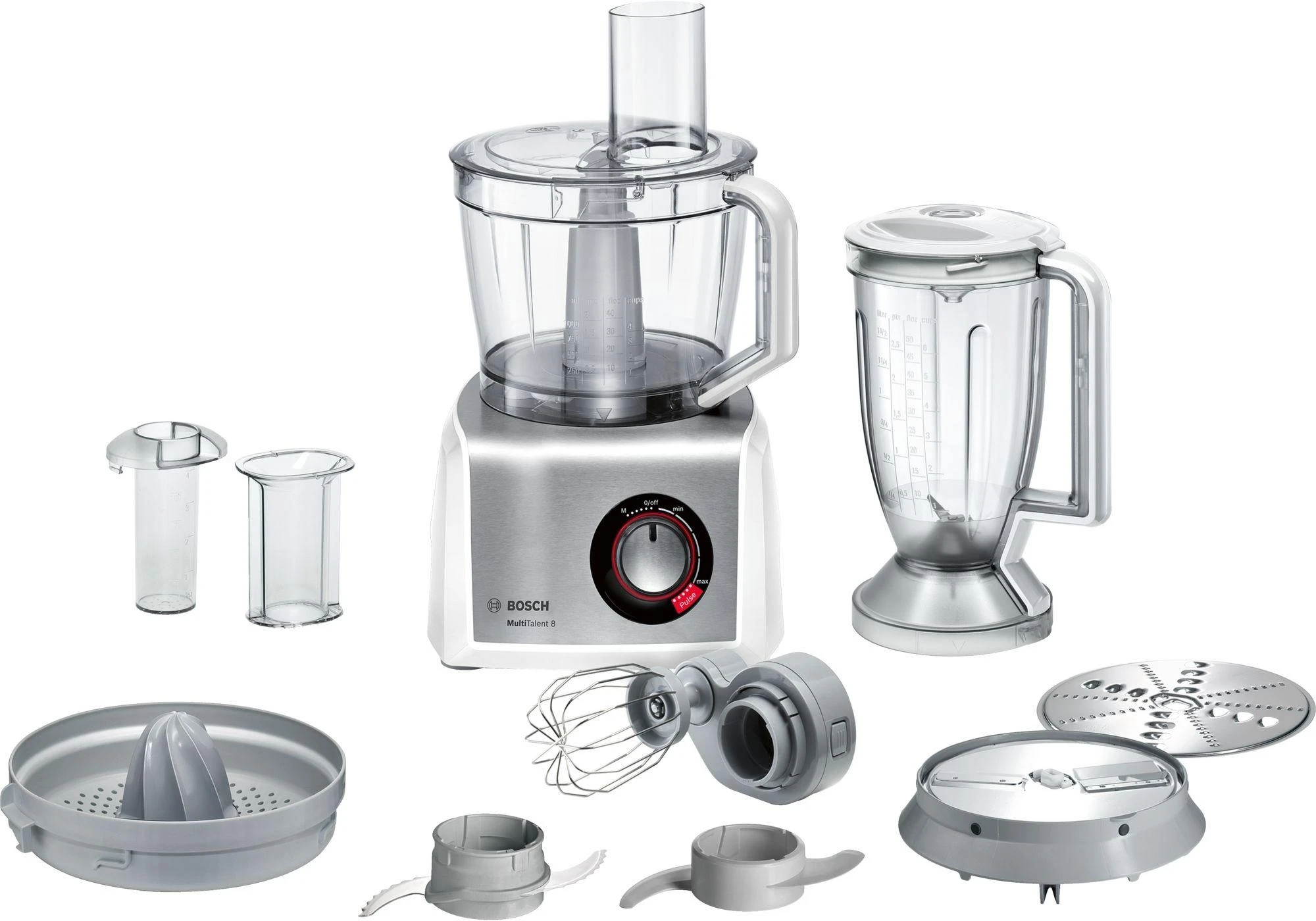Bosch virtuvinis kombainas MultiTalent 8 MC812S820 Baltas/Sidabrinis, 1250 W, 3.9 L