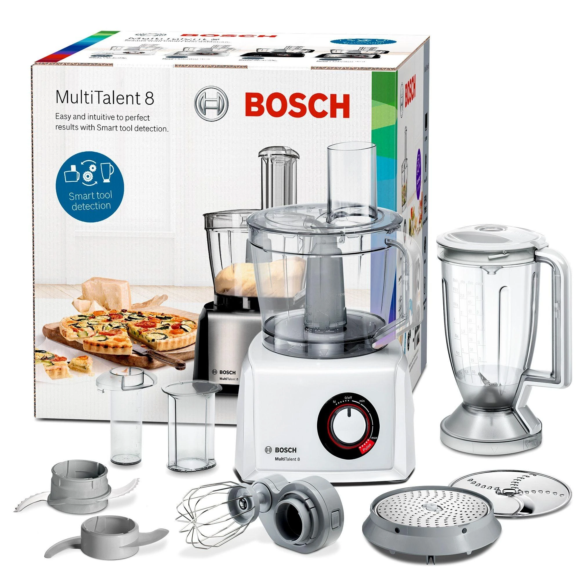 Virtuvinis kombainas Bosch MC812W501 Virtuvės kombainas, MultiTalent 8, 1000 W, Baltas, Baltas