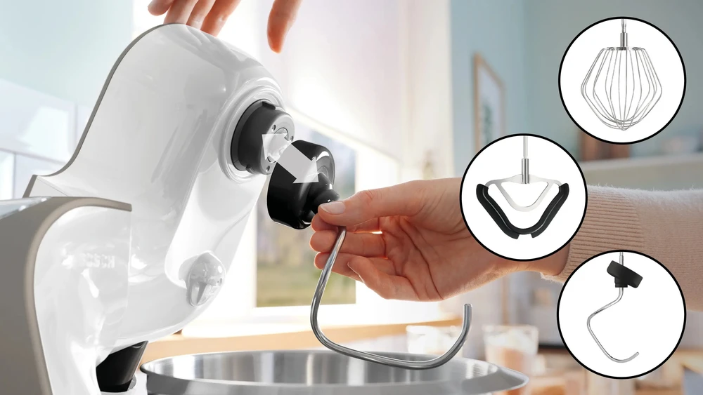 Virtuvinis kombainas Bosch MUM5XL74 Series 4, Kitchen machine with scale, MUM 5, 1000 W, Baltas, champagne