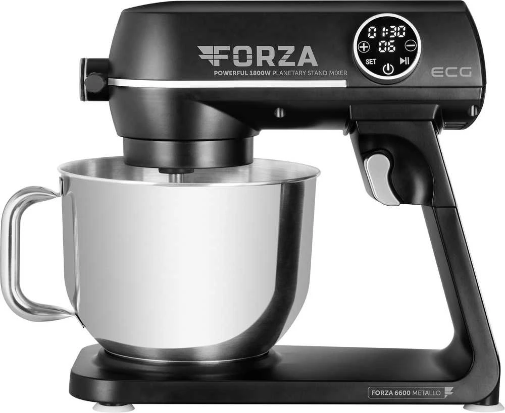 Virtuvinis kombainas ECG FORZA 6600 Metallo Nero Kitchen Machine, 1800W