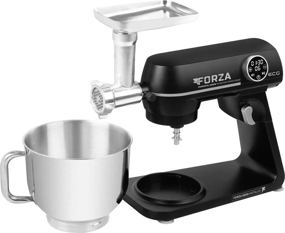 Virtuvinis kombainas ECG FORZA 6600 Metallo Nero Kitchen Machine, 1800W