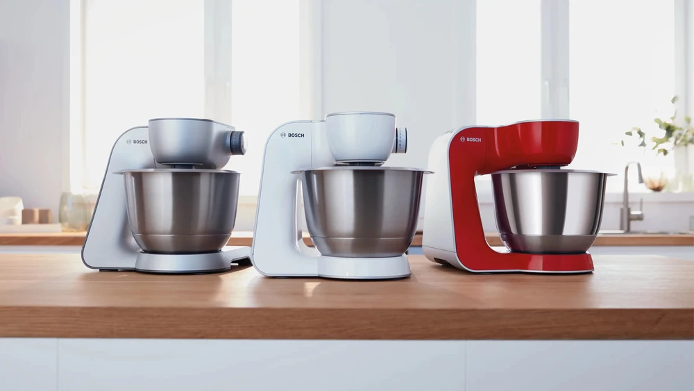 Virtuvinis kombainas Bosch MUM58210 Series 4, Kitchen machine, MUM 5, 1000 W, Baltas, Sidabrinis