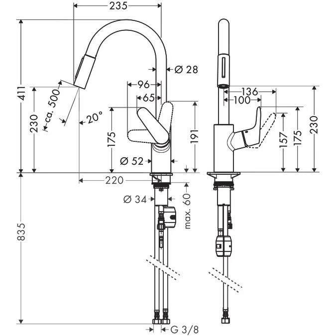 Virtuvinis maišytuvas Hansgrohe Focus M41 31815670