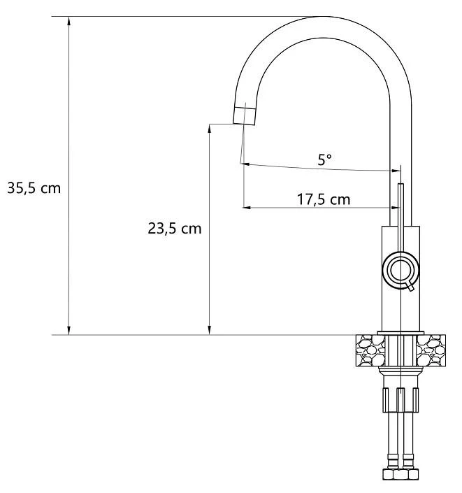Virtuvinis maišytuvas Quadron JODIE Q LINE SLIM 3623511_BLMPVDG1, matinė juoda/aukso