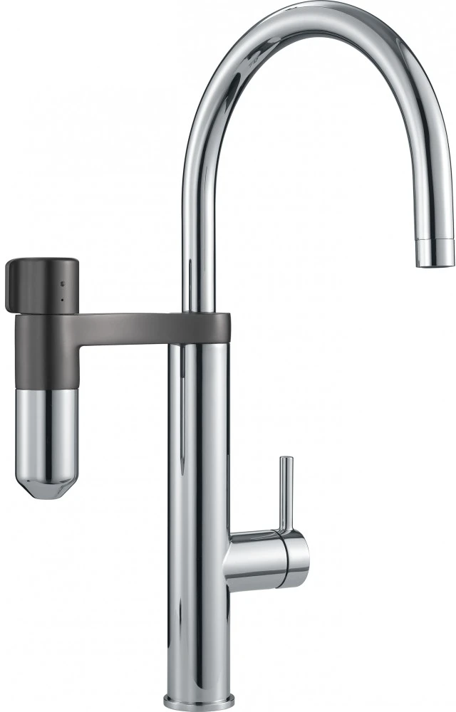 Plautuvės maišytuvas Franke su filtru, Vital J-Spout Chromas/Gunmetal filtruotam ir karštam/šaltam vandeniui