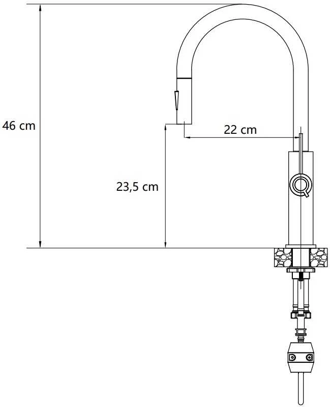 Virtuvinis maišytuvas su ištraukiama žarna Quadron JENNIFER Q LINE SLIM 3623510_WHMPVDC1, balta mati