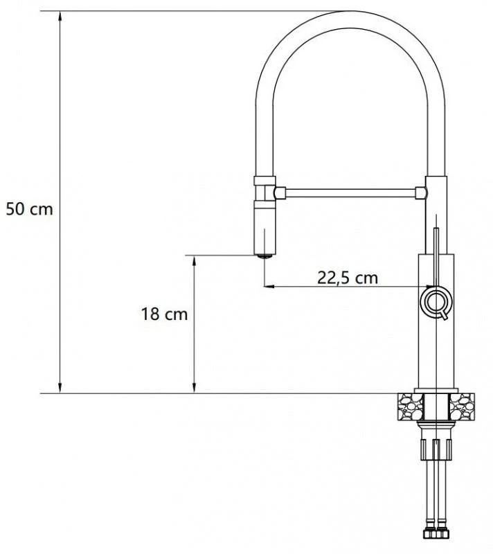 Virtuvinis maišytuvas su lanksčia žarna Quadron GEMMA Q LINE 3623501_BLM, juoda