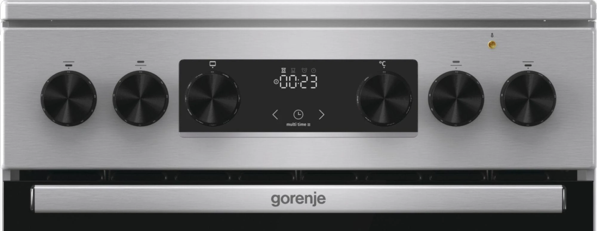 Viryklė Gorenje | Cooker | GECS5C70XA | Hob type Vitroceramic | Oven type Electric | Nerūdijantis plienas | Plotis 50 cm | Grilling | LED | Gylis 59.4 cm | 70 L