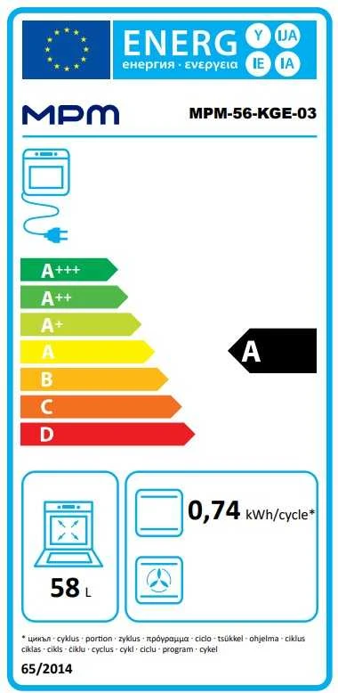 MPM MPM-56-KGE-03 Dujinė/elektrinė viryklė Baltos