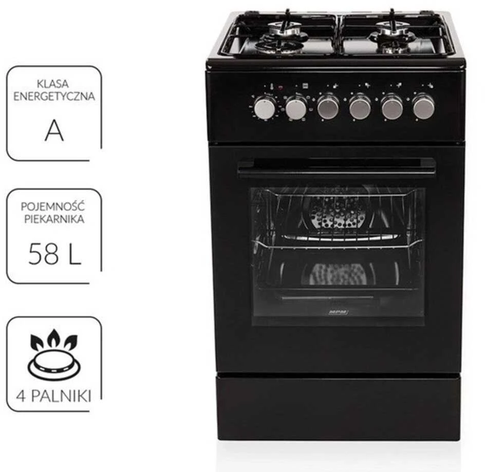 Viryklė MPM MPM-56-KGM-12B Gas/electric cooker Juodas