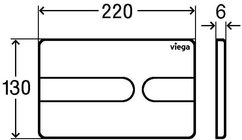 WC klavišas Viega Prevista, Visign For Style 23, matinis chromas
