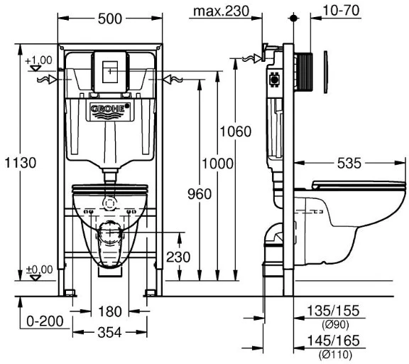 WC komplektas GROHE SOLIDO 5-in-1, 112957SH00, Chrome