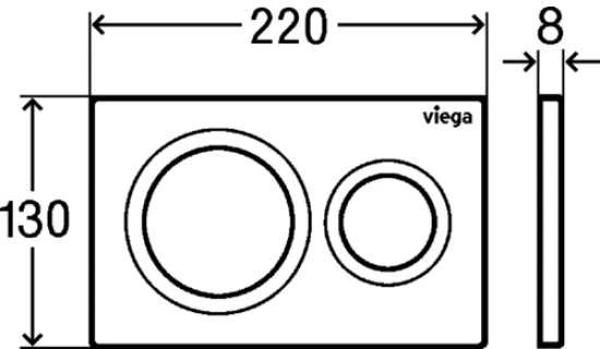 WC klavišas Viega Prevista, Visign For Style 20, juodas matinis