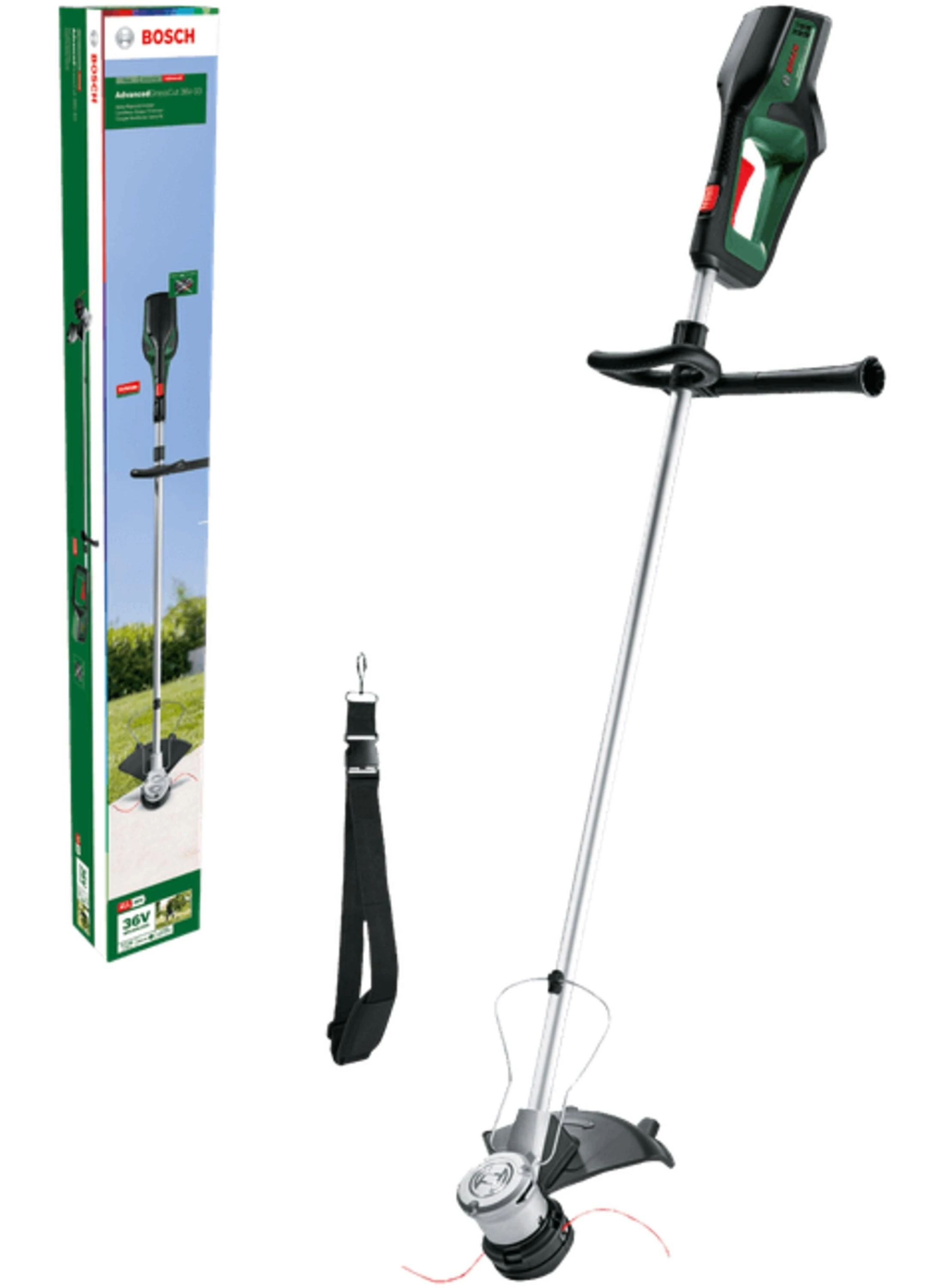 Bosch Advanced GrassCut 36V-33 Akumuliatorinis žolės pjovimo trimeris (Be akumuliatoriaus ir kroviklio)