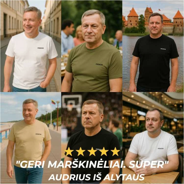 4vnt. Premium marškinėliai