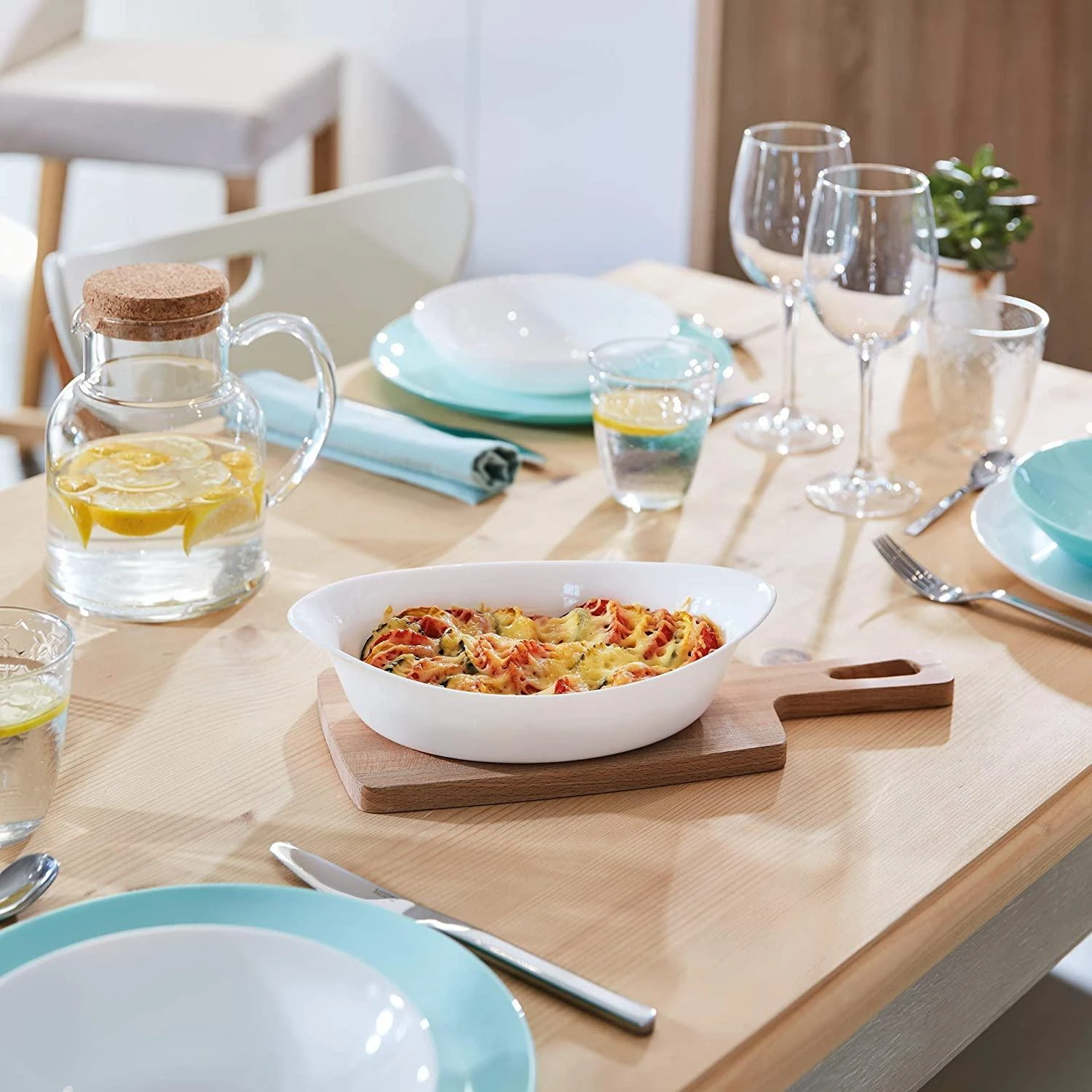 Balta ovali stiklinė kepimo forma Luminarc SMART CUISINE, 32x20 cm
