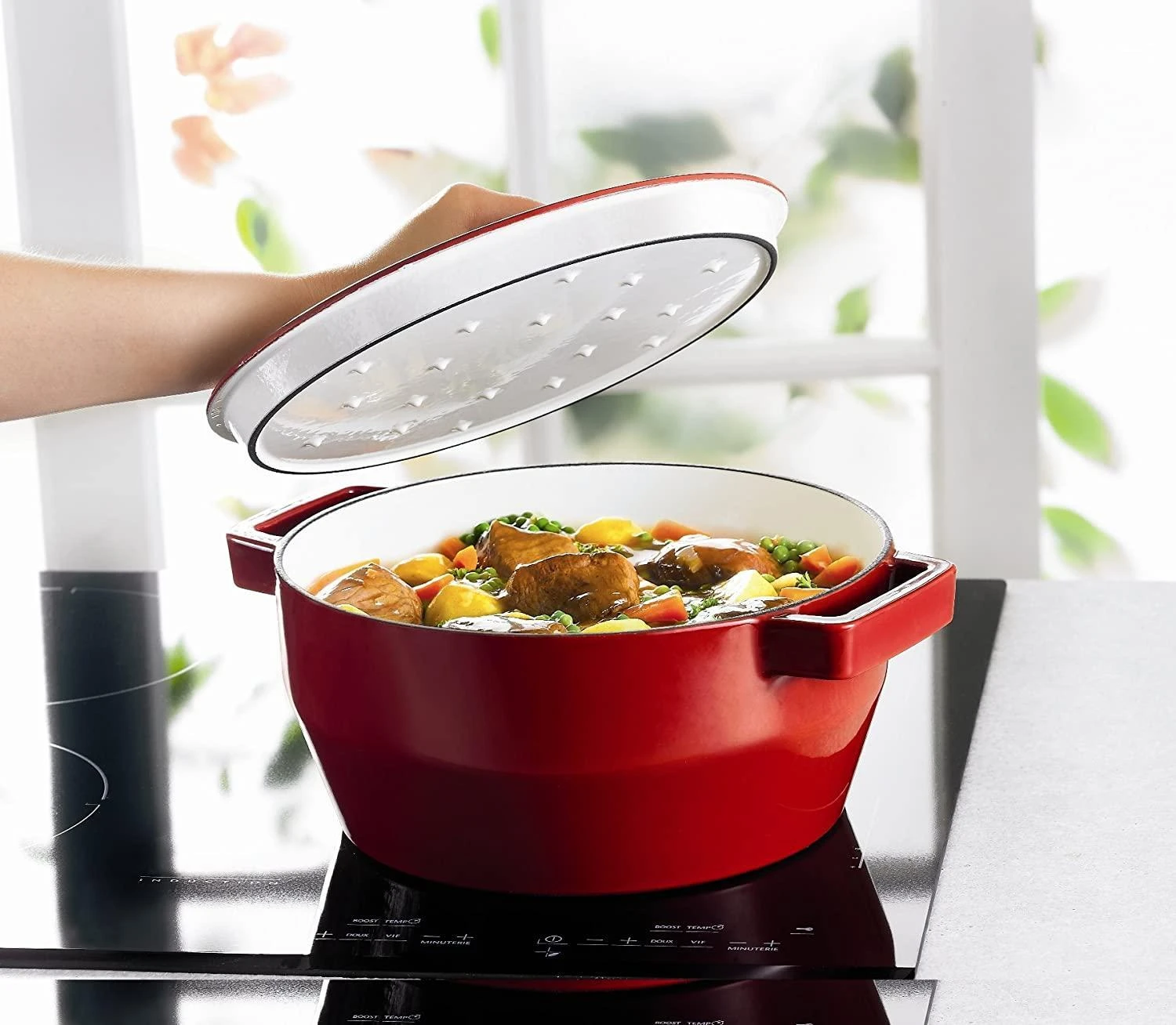 Pyrex Ketaus puodas 29cm 3,8l SLOWCOOK ovalus raudonas