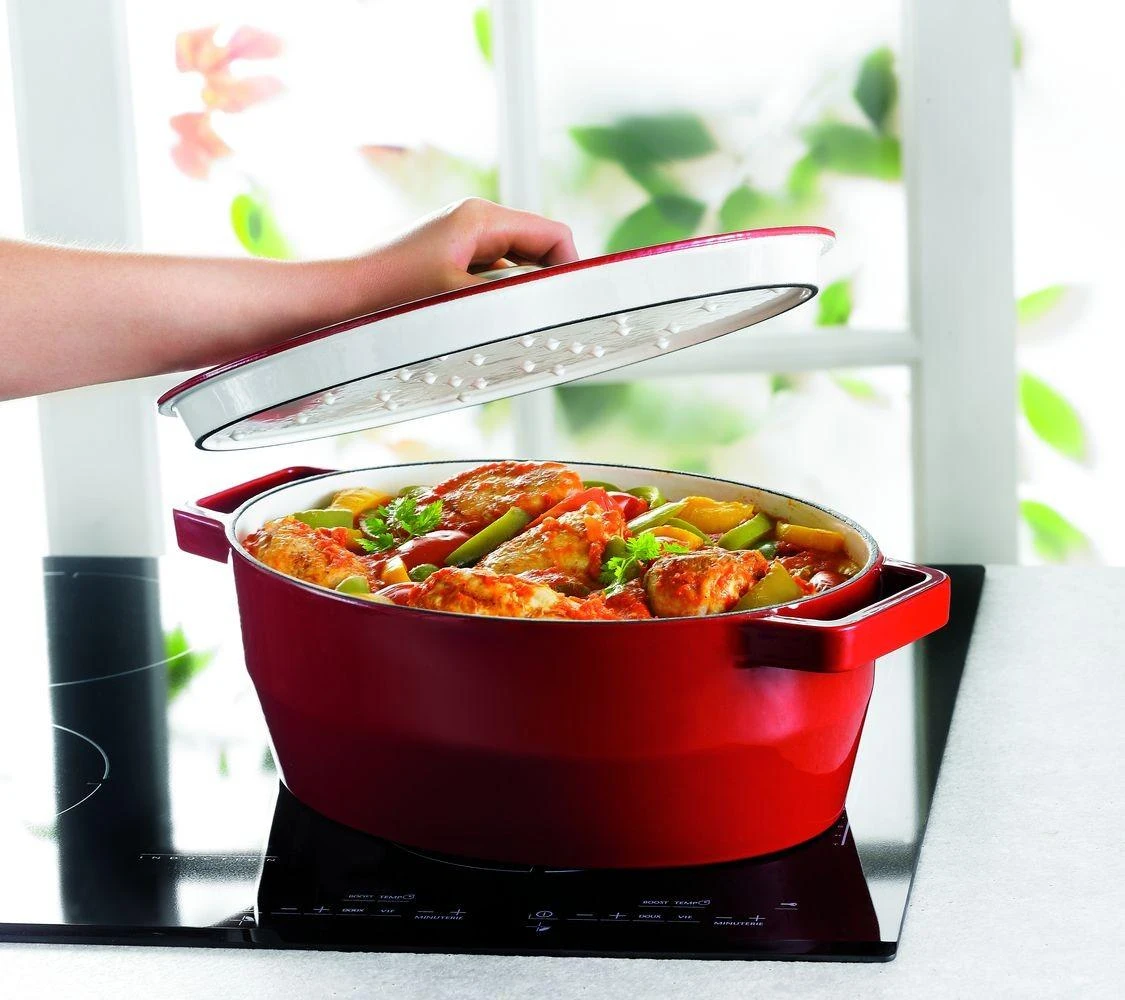 Pyrex Ketaus puodas 29cm 3,8l SLOWCOOK ovalus raudonas
