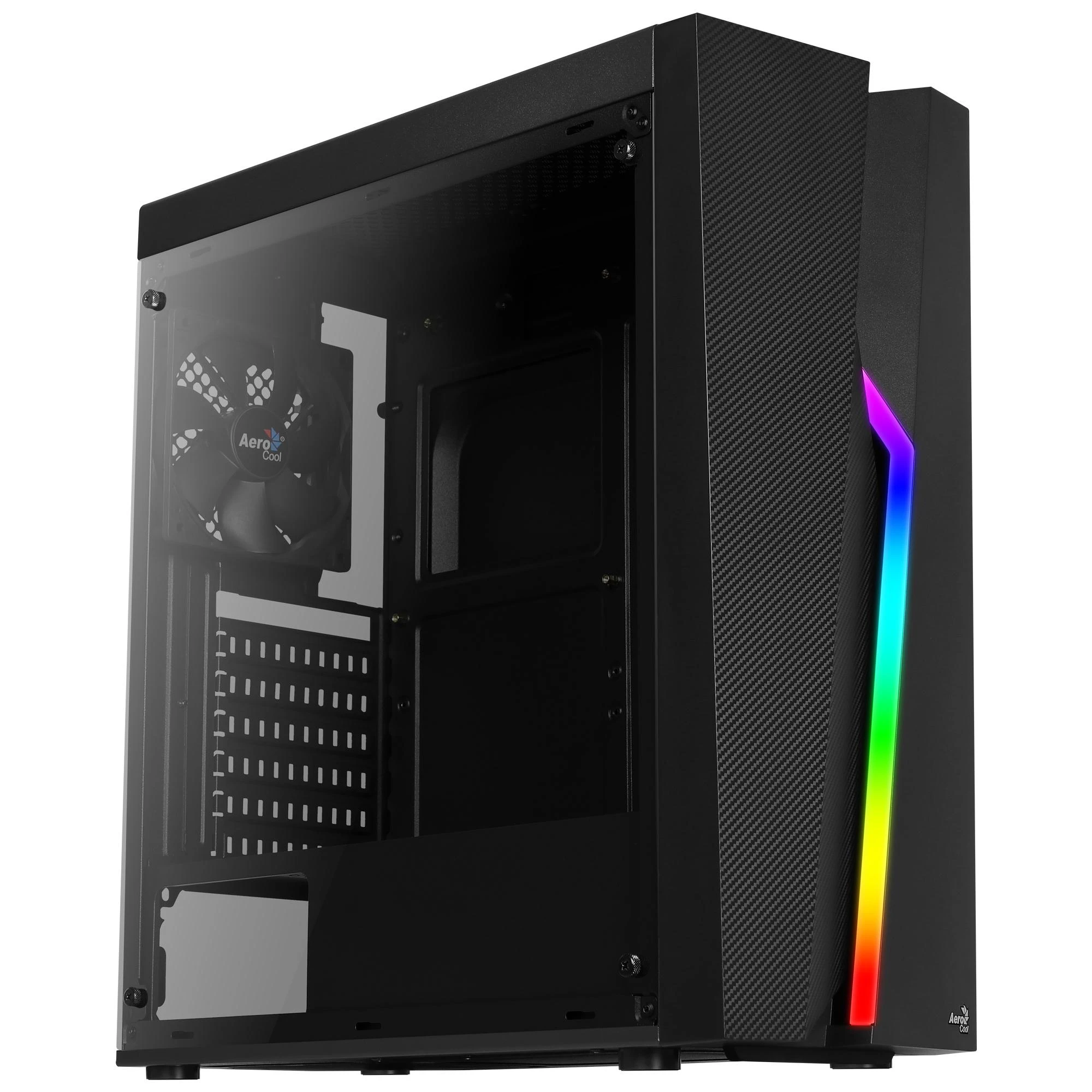 AEROCOOL AEROPGSBOLT-BK-RGB PC dėklas ATX Aerocool BOLT RGB USB 3.0 - 1x120mm Juodas FAN