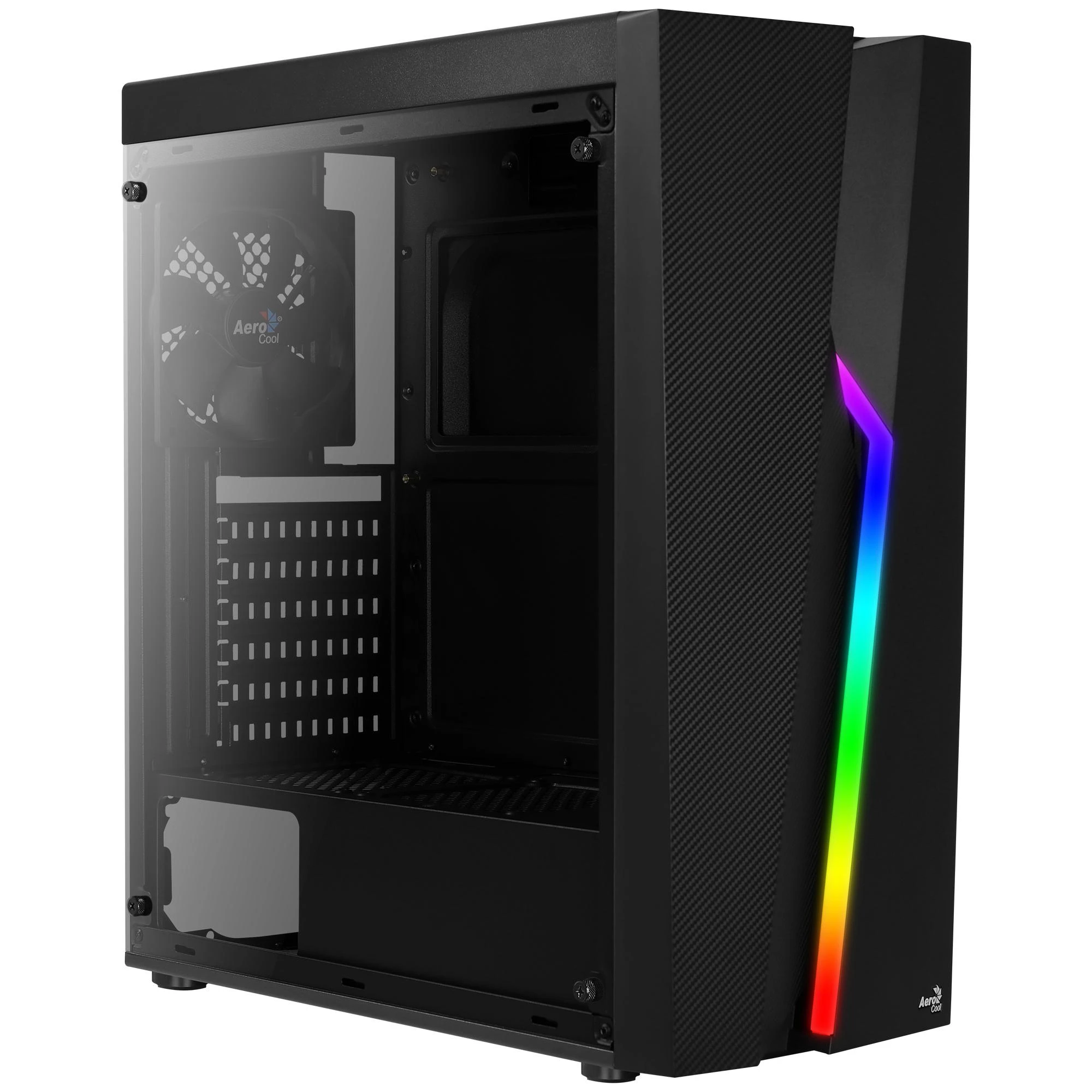 AEROCOOL AEROPGSBOLT-BK-RGB PC dėklas ATX Aerocool BOLT RGB USB 3.0 - 1x120mm Juodas FAN