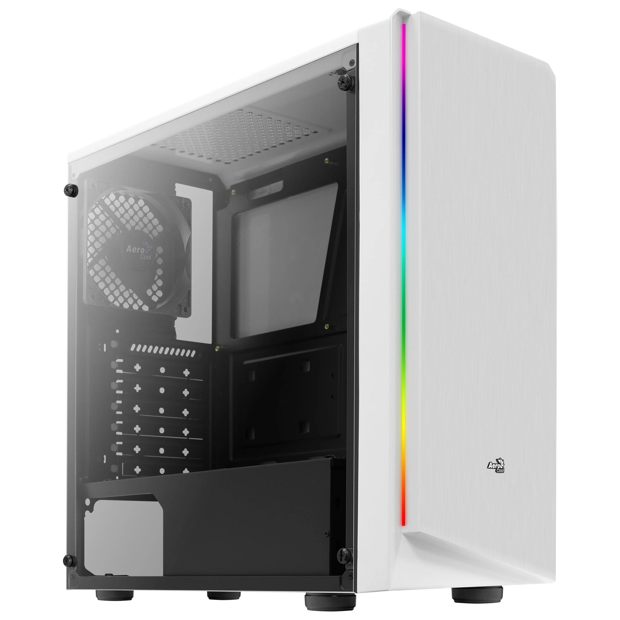 AEROCOOL AEROPGSRIFT-WH-RGB PC dėklas ATX Aerocool RIFT RGB Baltas USB 3.0 - 1x120mm Juodas FAN